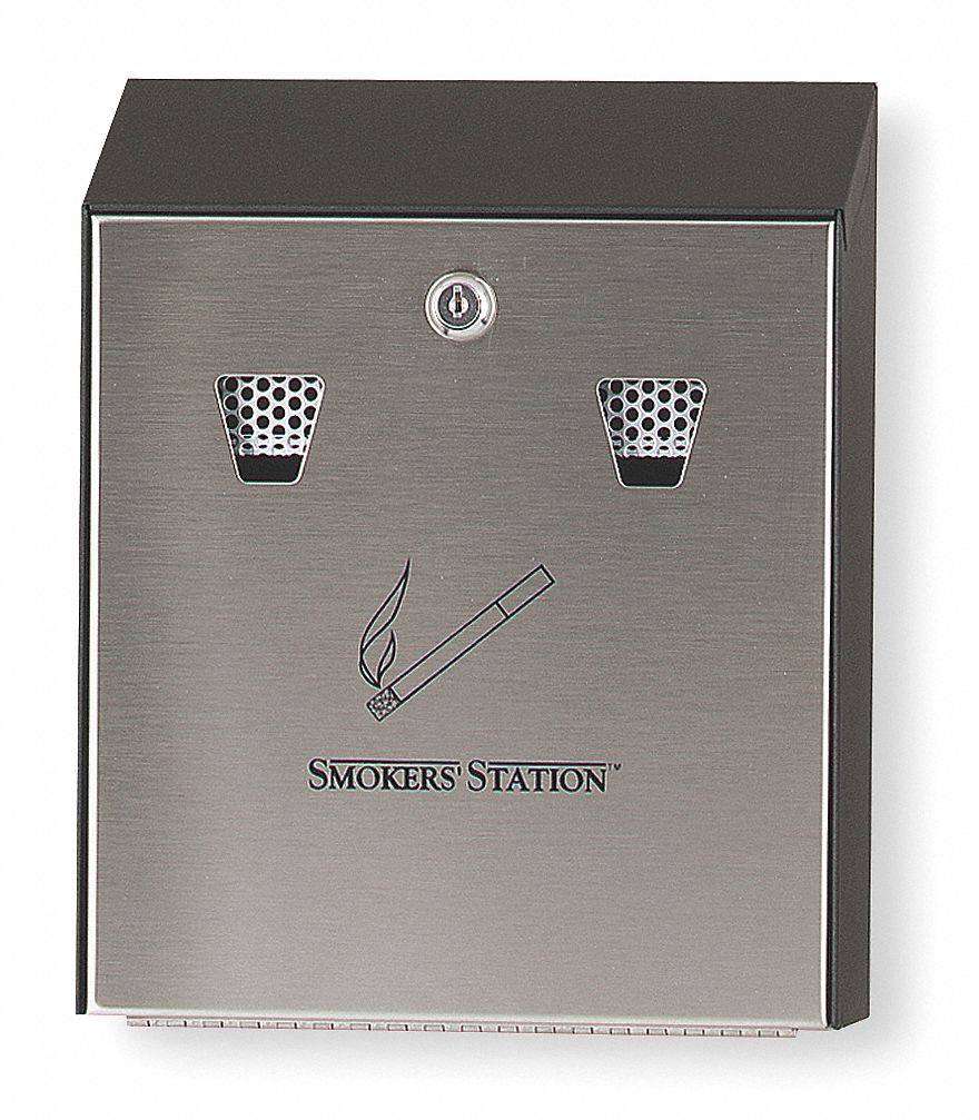 CIGARETTE RECEPTACLE,1-19/32 GAL.,BLACK