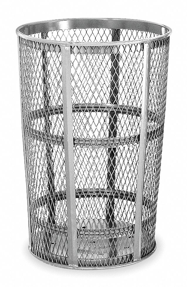 Rubbermaid Commercial Products Bote De Basura Redonda Abierto 45 Gal Gris 33 24 Metal 