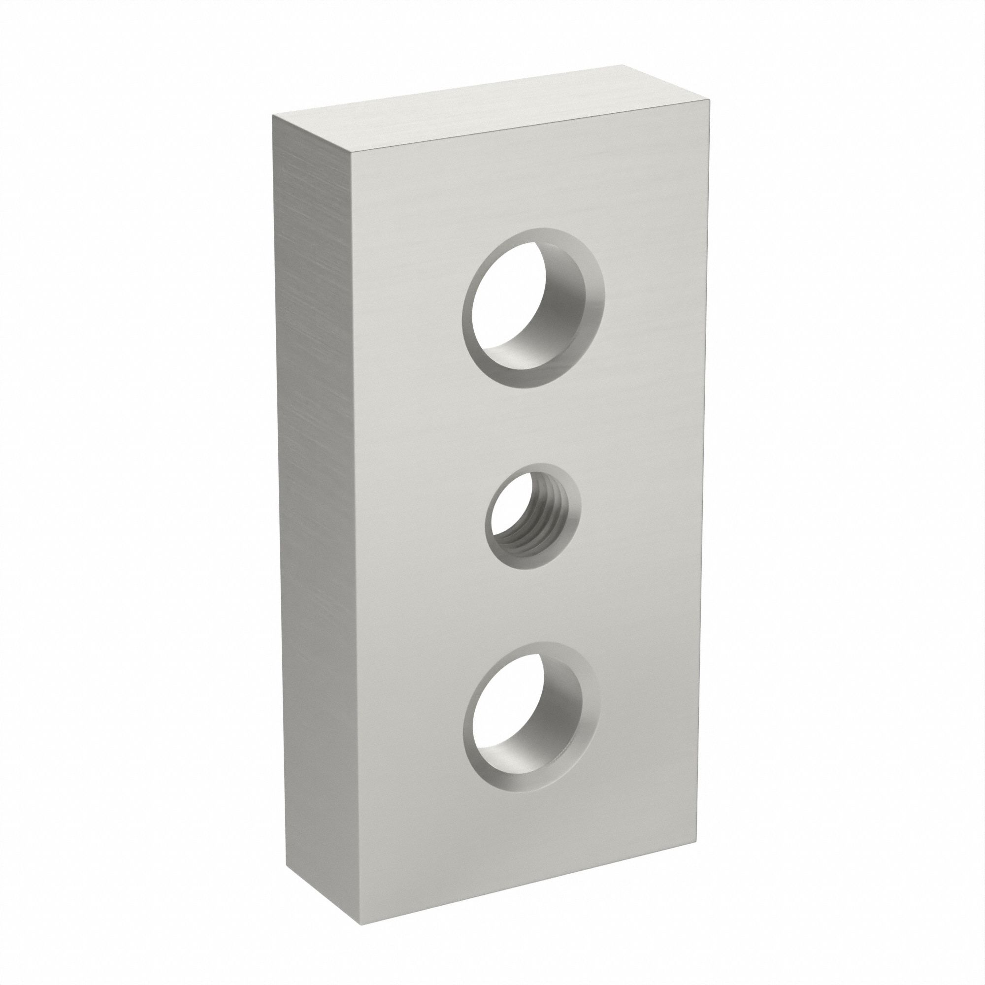Base Plate: 15 Series, Aluminum, 3 in x 1 1/2 in x 3/4 in, Drop-In, Double