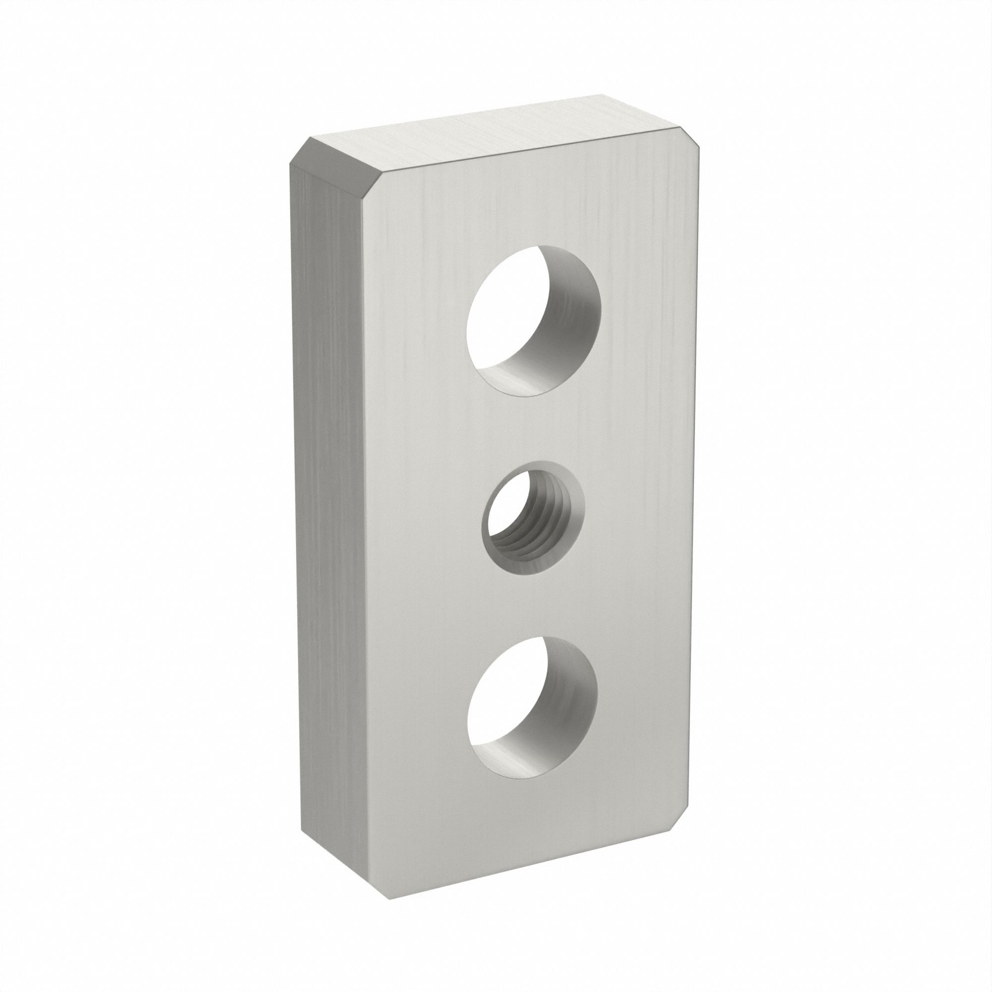 Base Plate: 10 Series, Aluminum, 2 in x 1 in x 1/2 in, Drop-In, Double