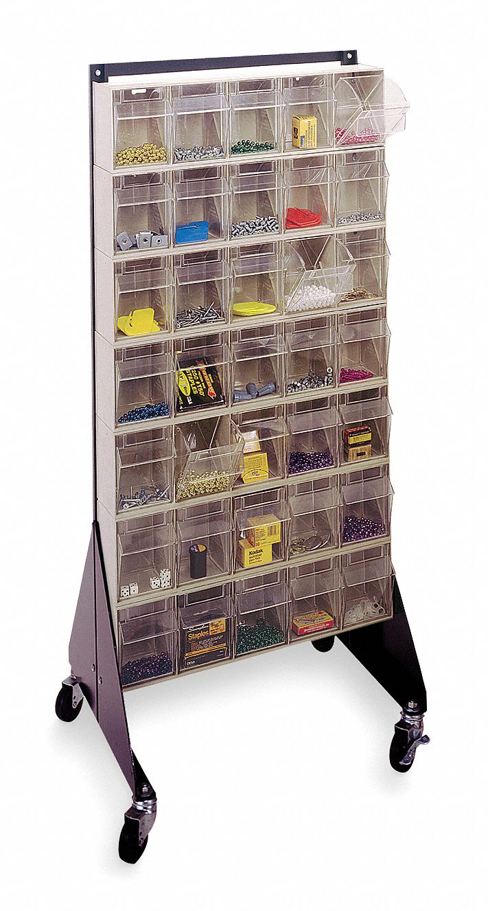 QUANTUM STORAGE SYSTEMS Mobile Double Sided Tip Out Bin Rack, Number of