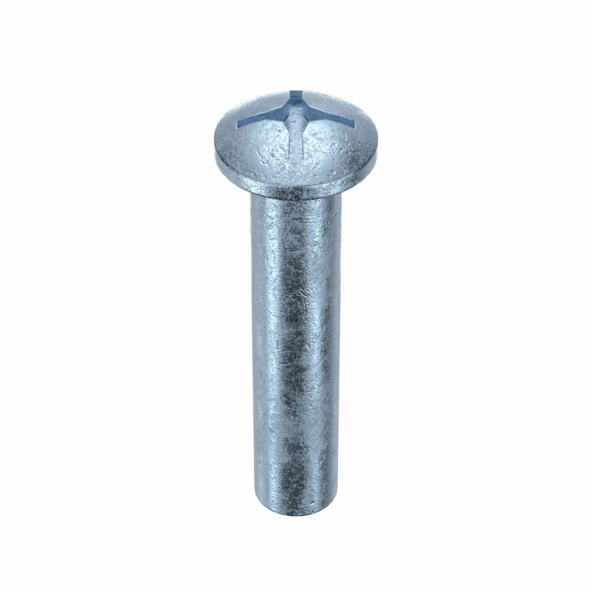 BARREL BOLT, #10-24 THREAD SIZE, 1¼ IN BARREL L, ¼ IN BARREL DIA, STEEL, ZINC PLATED, 50 PK