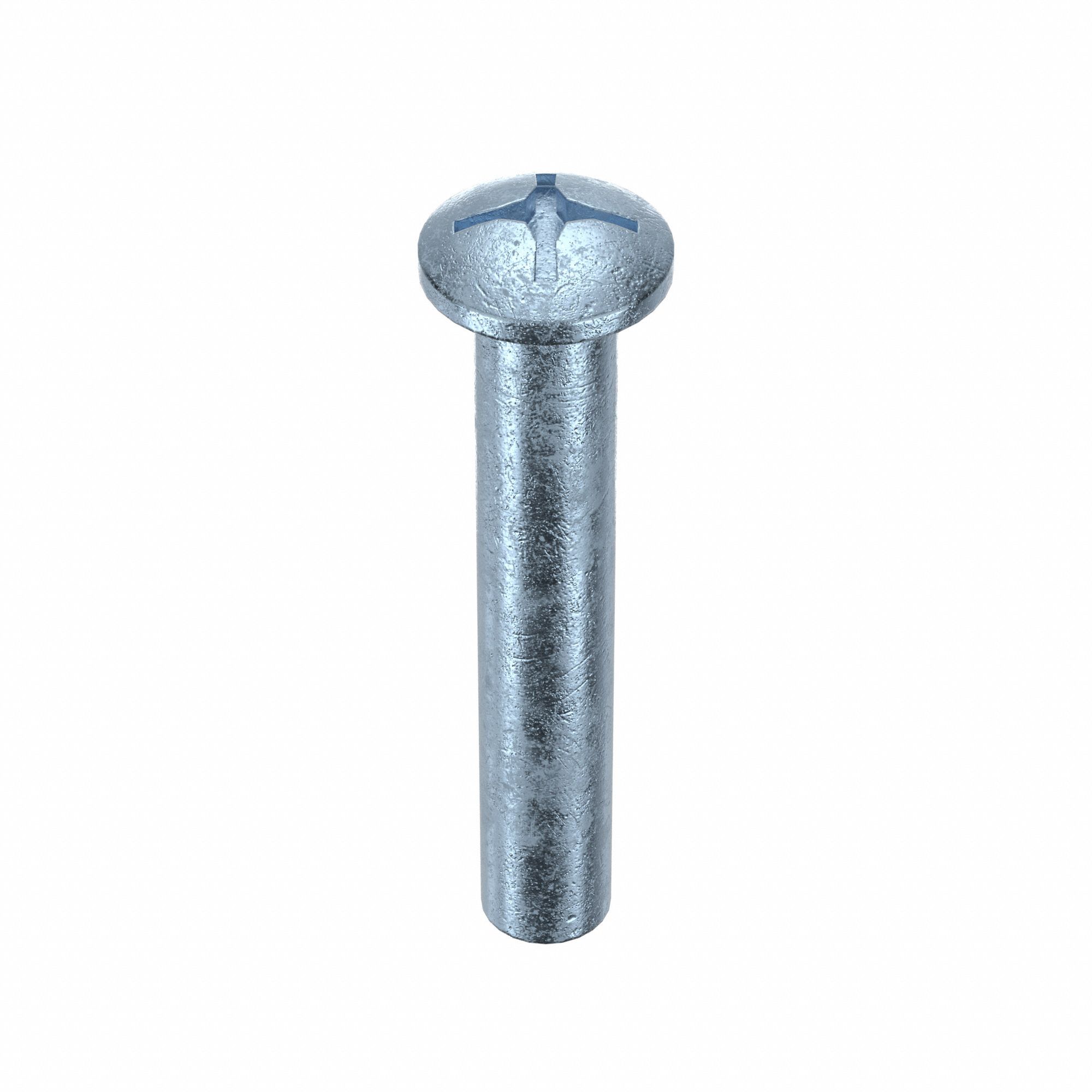 BARREL BOLT, #10-24 THREAD SIZE, 1½ IN BARREL L, ¼ IN BARREL DIA, STEEL, ZINC PLATED, 50 PK