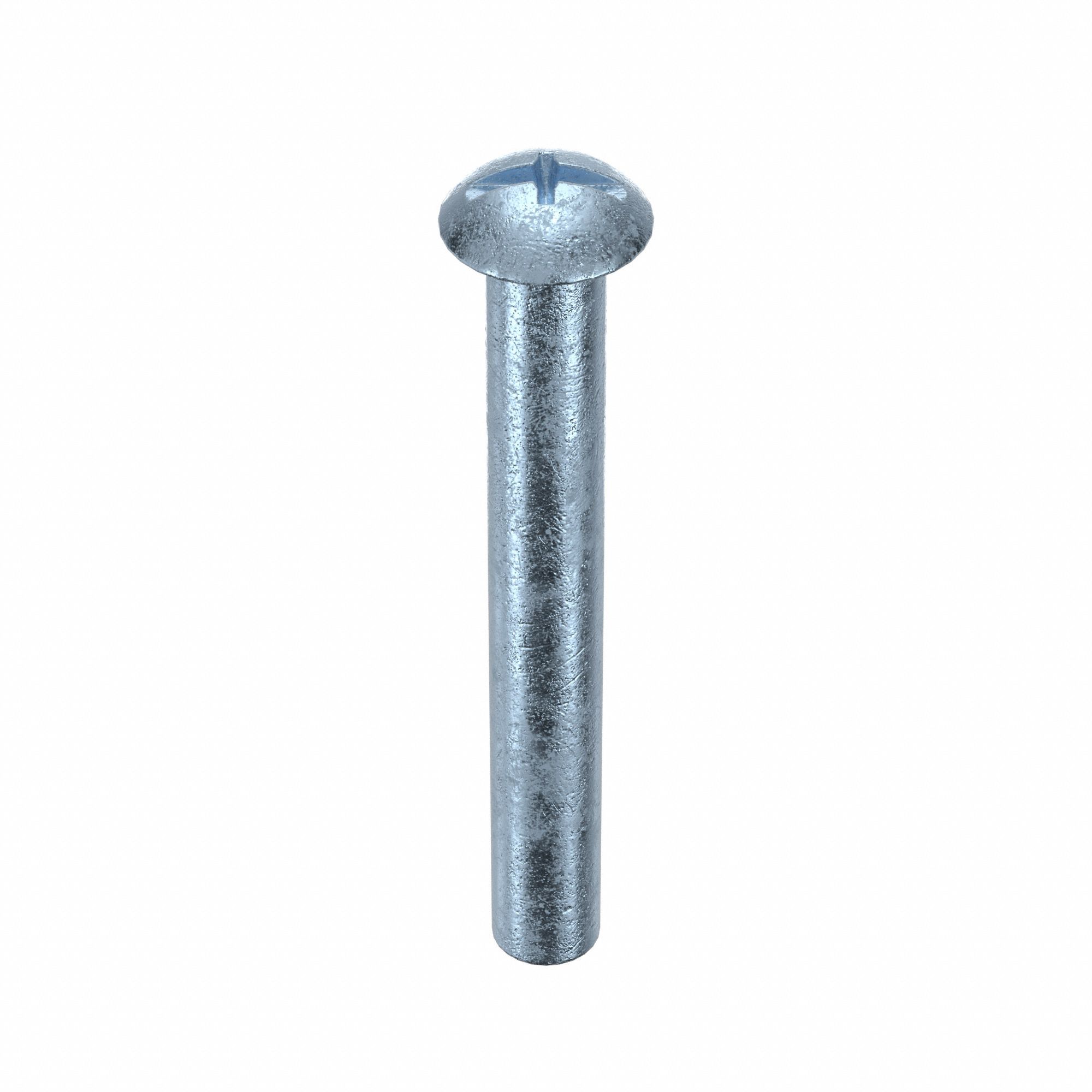 BARREL BOLT, #10-24 THREAD SIZE, 2 IN BARREL L, ¼ IN BARREL DIA, STEEL, ZINC PLATED, 50 PK