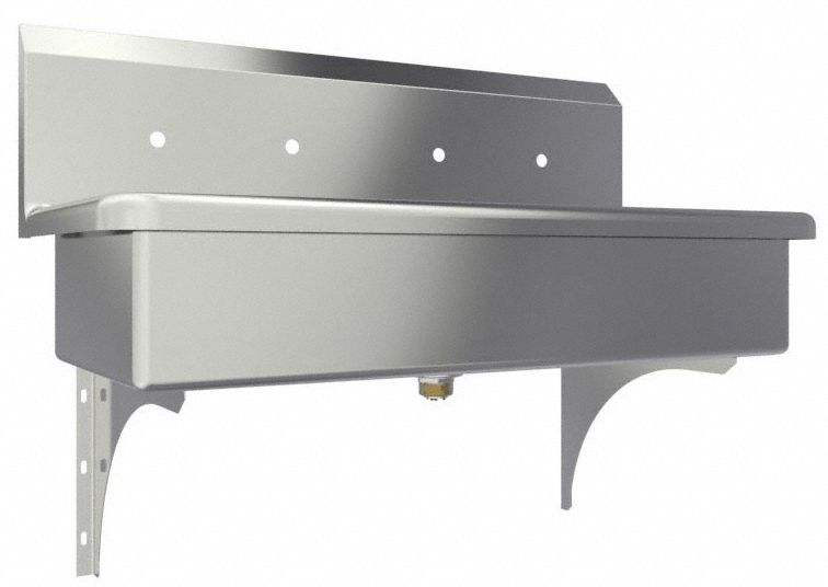 Wash Station: 2 Stations, 8 in Bowl Dp, 37 in Bowl Lg, 16 1/2 in Bowl Wd, 4 Faucet Holes