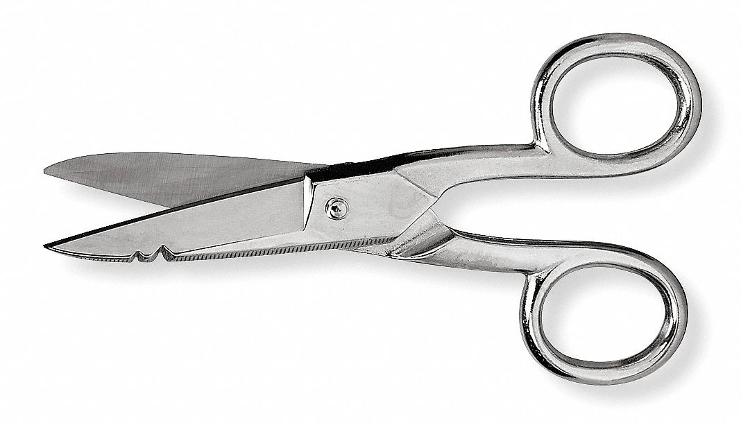 Wiss 5-1/4 in. Electrician's Scissors with Serrated Bottom Blade