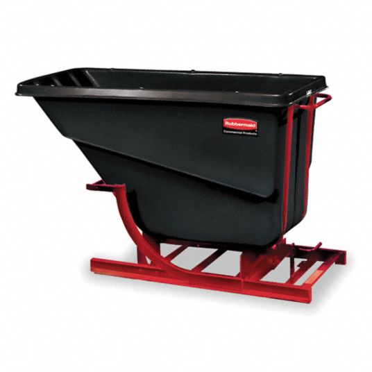 Black Self-Dumping Hopper, 67.5 cu ft, 1000 lb Load Cap., 49 1/2 in H X ...