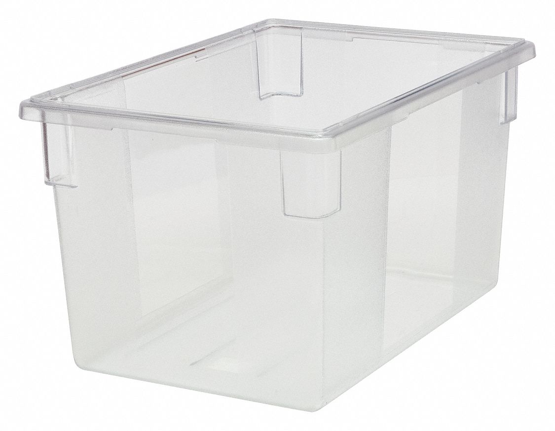 Food/Tote Box: 21.5 gal Capacity, Clear Body, Polycarbonate, Clear