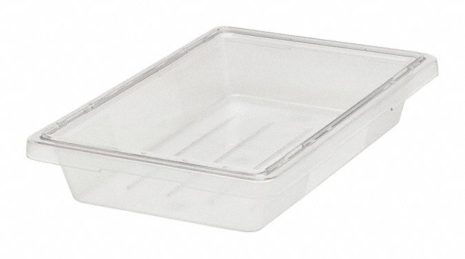 Food/Tote Box: 5 gal Capacity, Clear Body, Polycarbonate, Clear