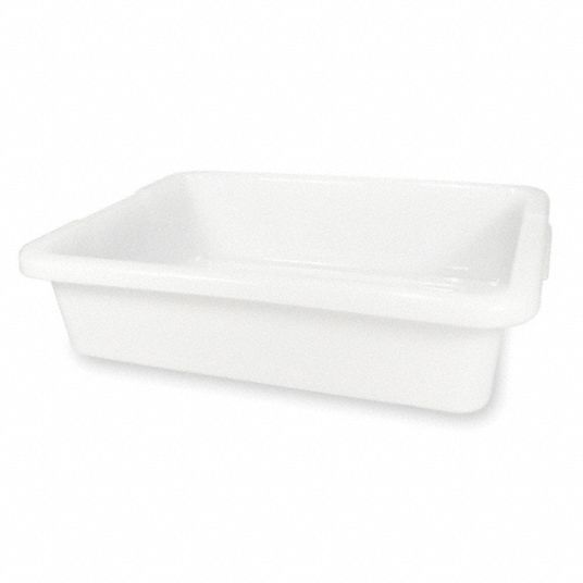RUBBERMAID COMMERCIAL PRODUCTS Nesting Container, White, 5 inH x 20 inL