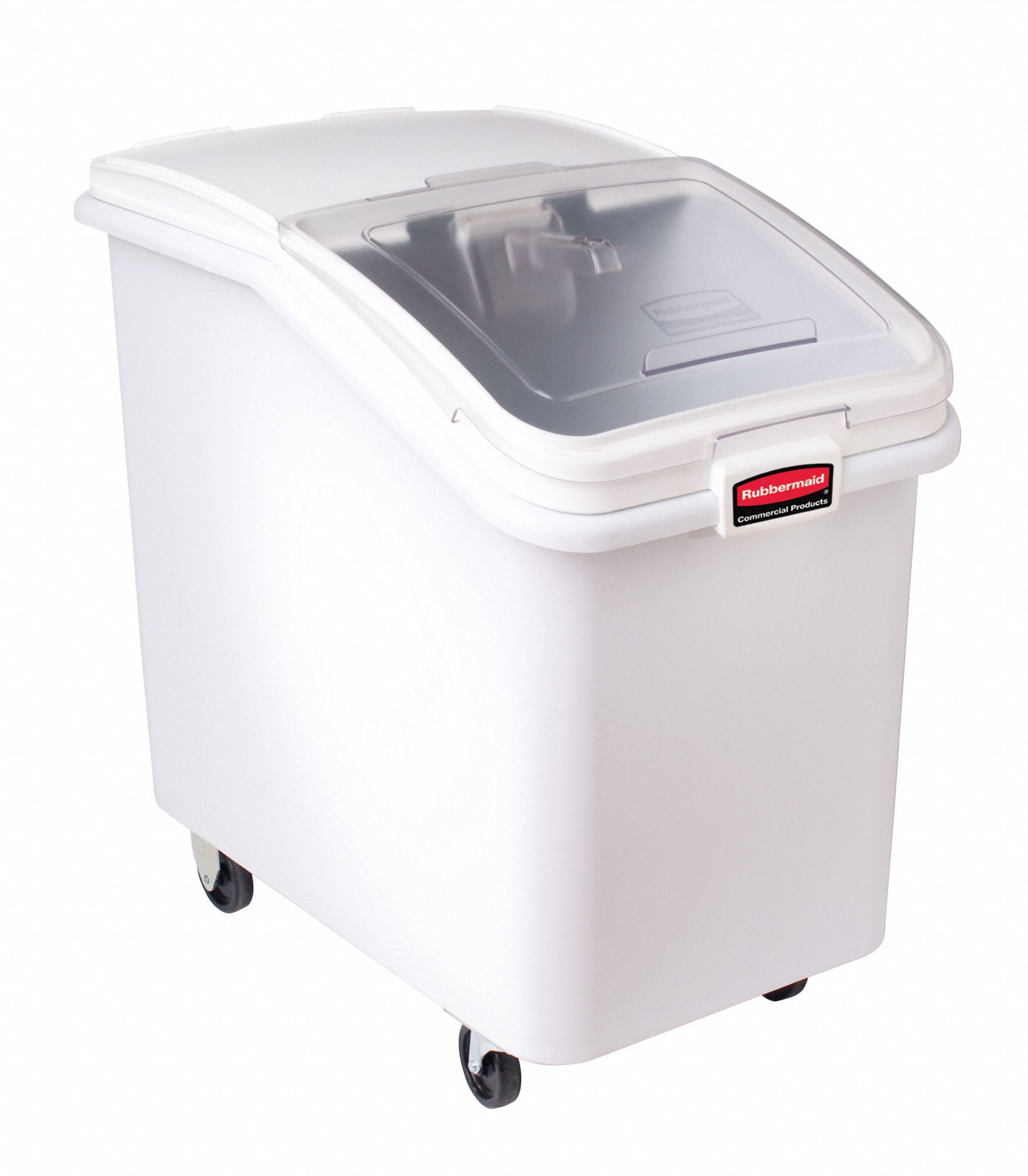 Mobile Bulk Storage: 150 qt Capacity, White, 28 in Overall Ht