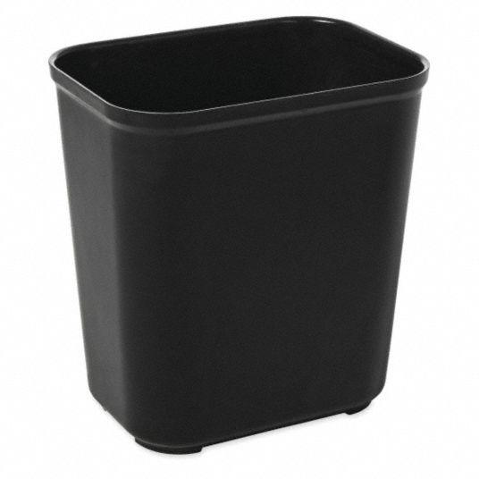 RUBBERMAID COMMERCIAL PRODUCTS, Rectangular, Black, Fire-Resistant ...