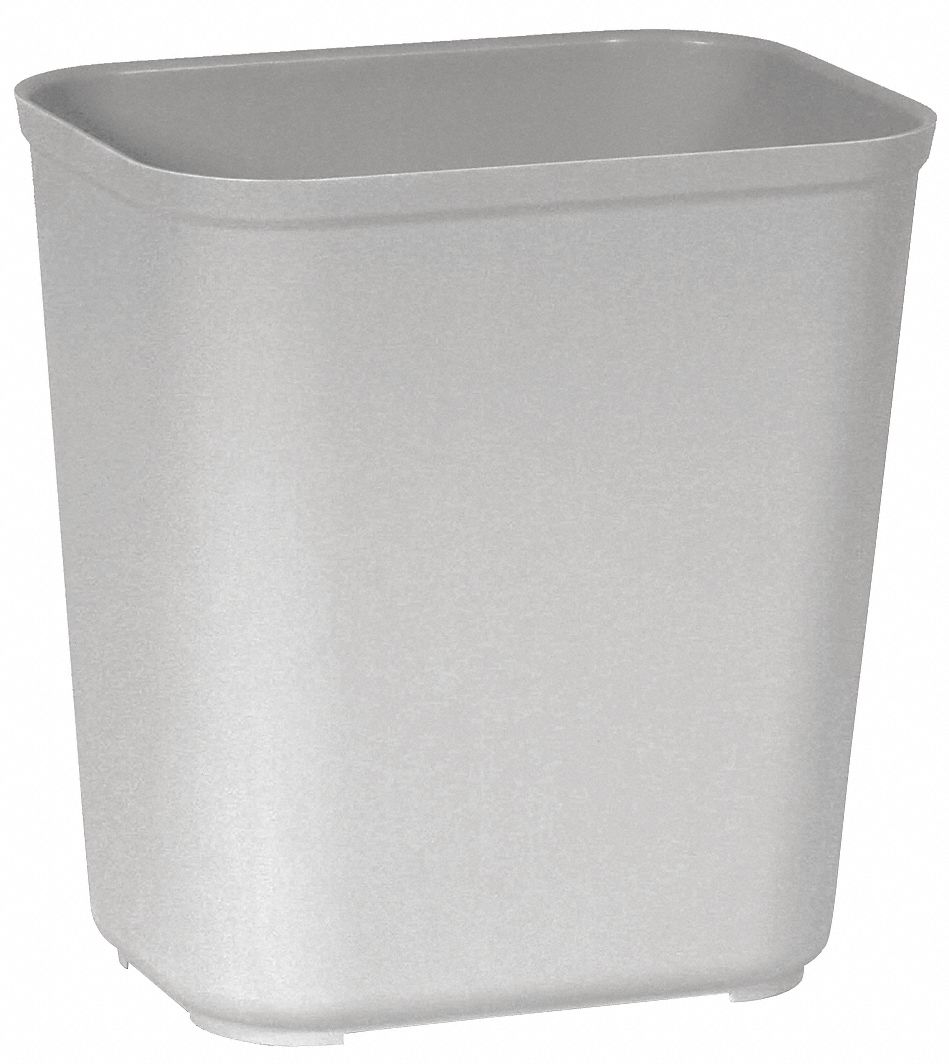 WASTEBASKET,RECTANGULAR,7 GAL.,GRAY