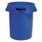 BRUTE CONTAINER, ROUND, CAP 32 GAL, BLUE, PLASTIC
