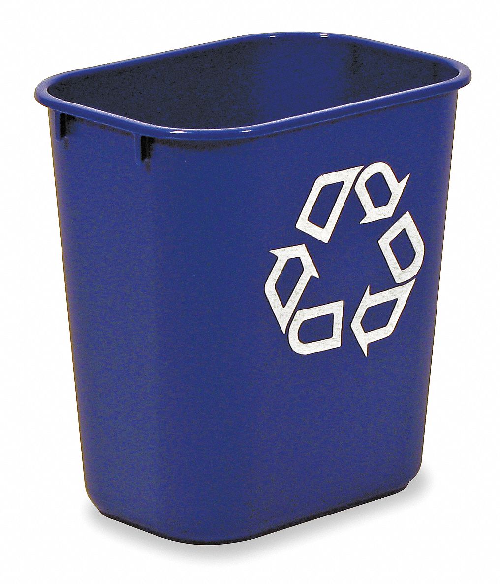 5M781 - Desk Recycling Container Blue 3-1/4 gal.