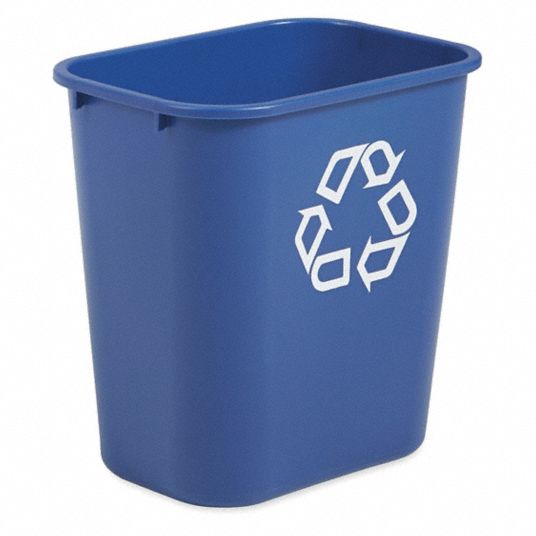 Rubbermaid Deskside Recycling Container, Blue