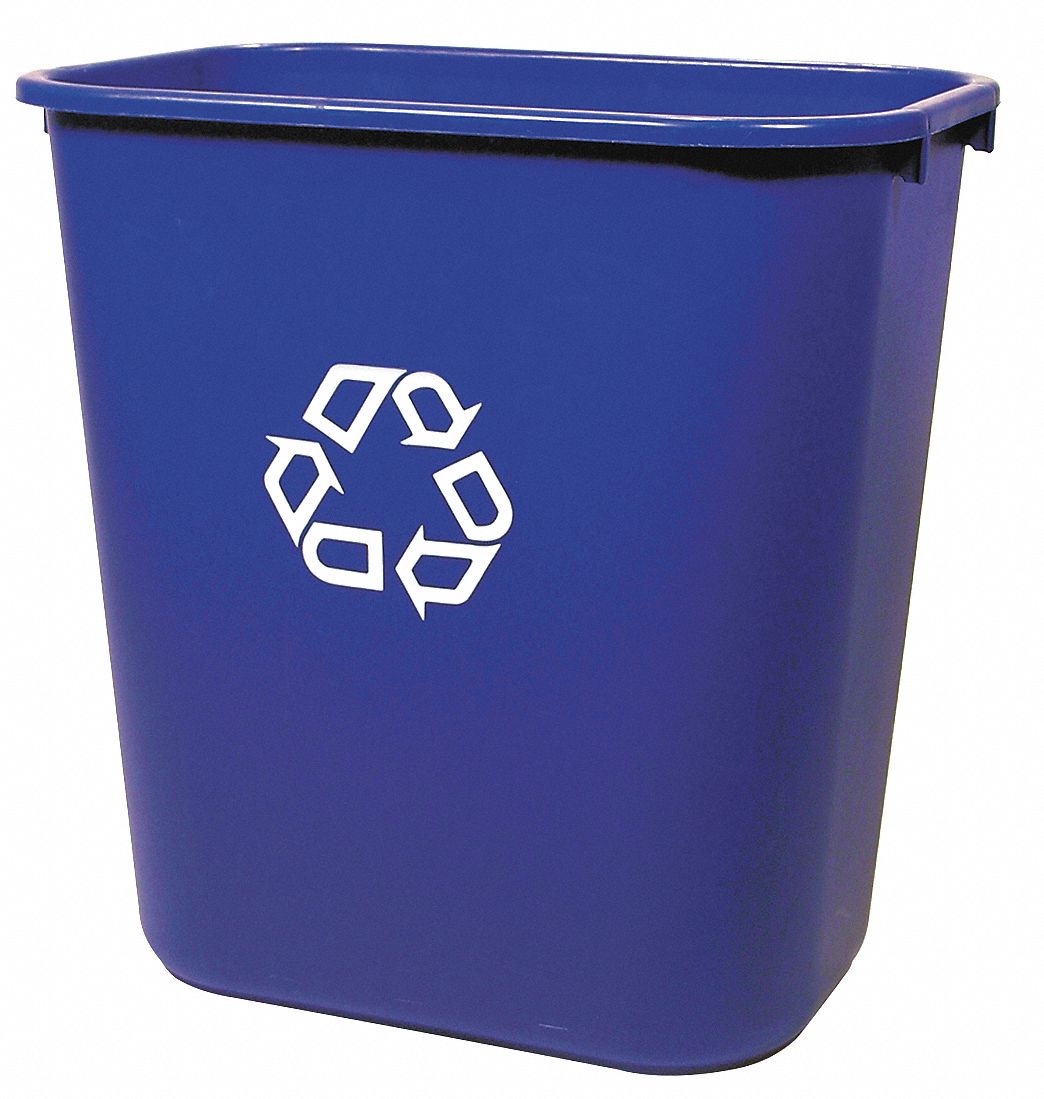 5M785 - Desk Recycling Container Blue 7 gal.