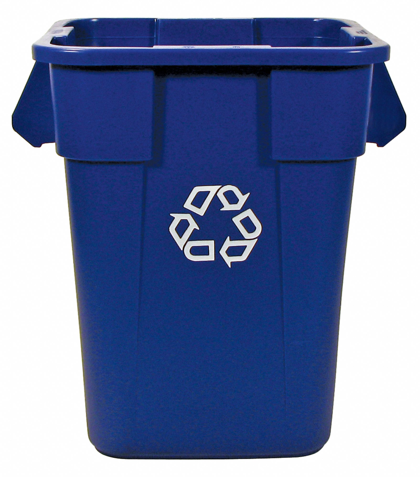 RUBBERMAID COMMERCIAL PRODUCTS 40 gal Square Recycling Can, Plastic