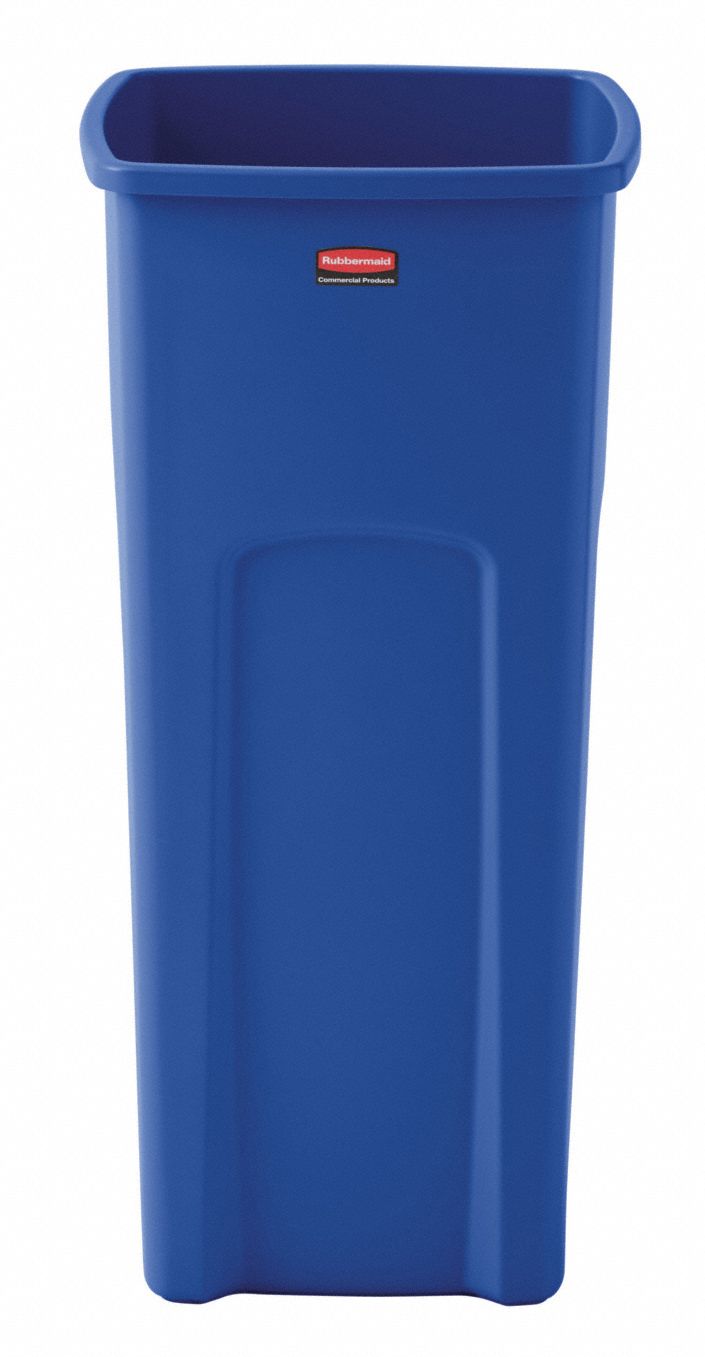 Rubbermaid Commercial 55 gal. Plastic Round Trash Can, Blue 1779732