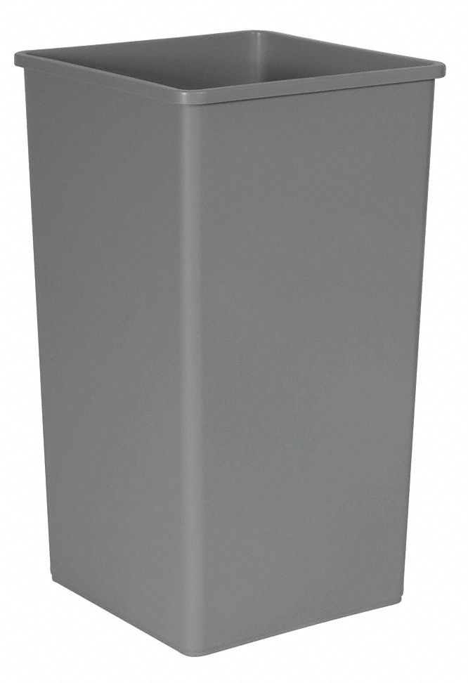 TRASH CAN,SQUARE,50 GAL.,GRAY