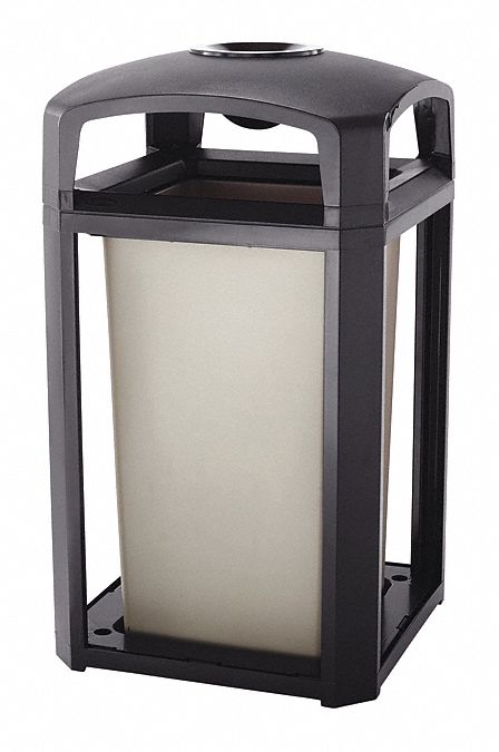 Rubbermaid Commercial Products 50 Gal Square Ashtray Trash Can