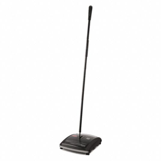 RUBBERMAID COMMERCIAL Stick Sweeper, Manual, 7 1/2 in Cleaning Path Width, 40 in Handle Length, - 5M867|FG421588BLA - Grainger
