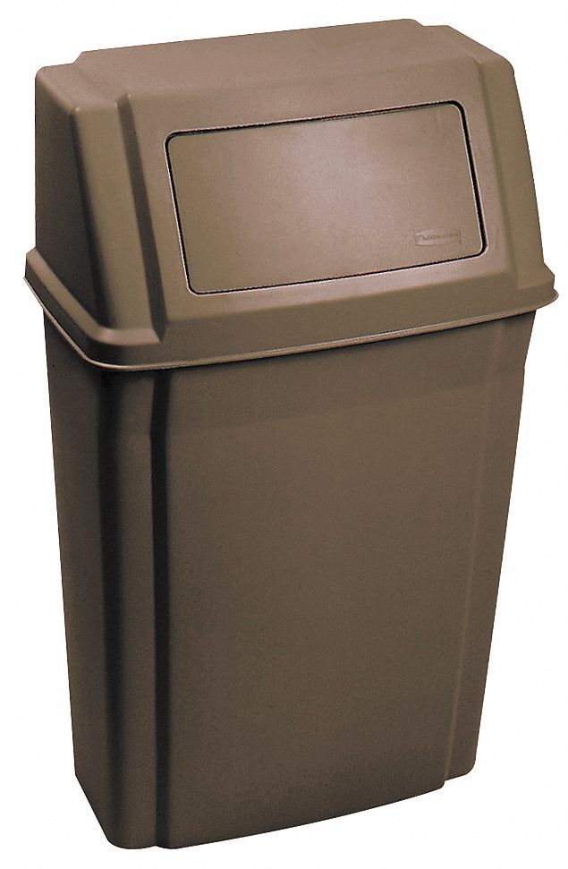 Rubbermaid FGWB30RGR 30 Qt. / 7.5 Gallon Gray Rectangular Steel  Fire-Resistant Wastebasket / Trash Can