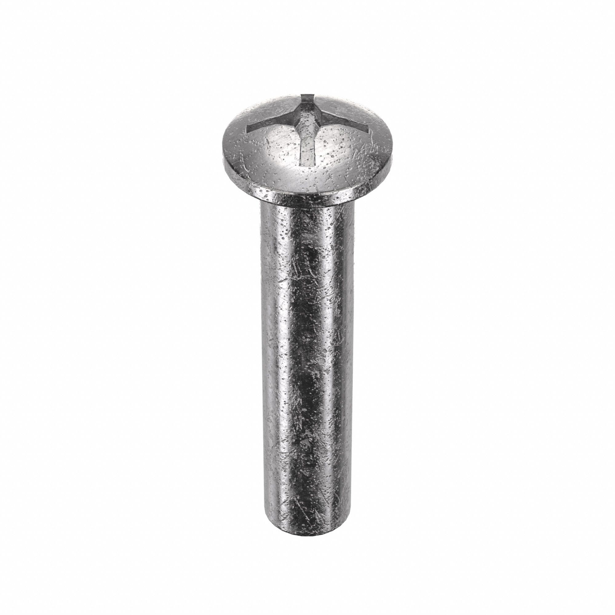 BARREL BOLT, #10-24 THREAD, 1¼ IN BARREL L, ¼ IN BARREL DIA, 18-8 SS, PLAIN FINISH, 5 PK