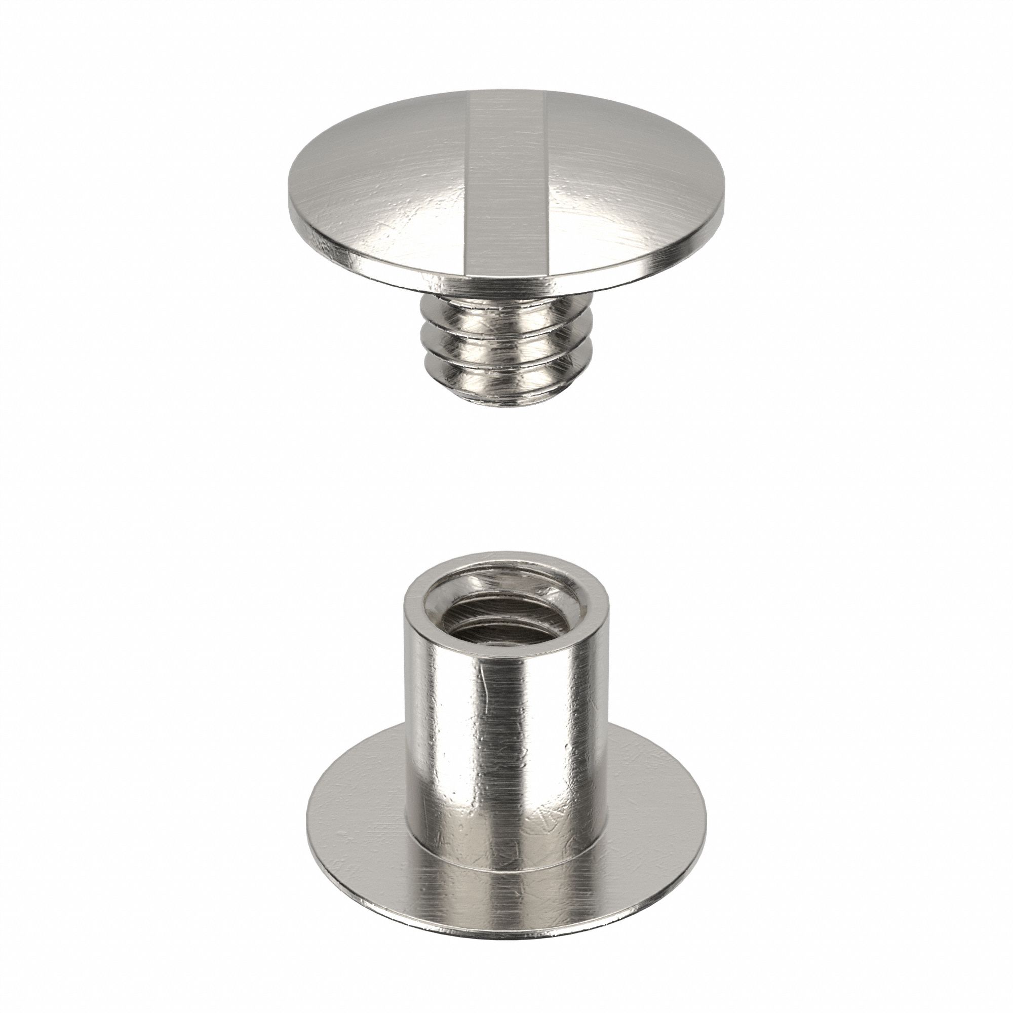 Binding Post Assembly: #8-32 Thread Size, 13/64 in Brl Dia, 1/4 in Brl Lg, Aluminum, Plain, 50 PK