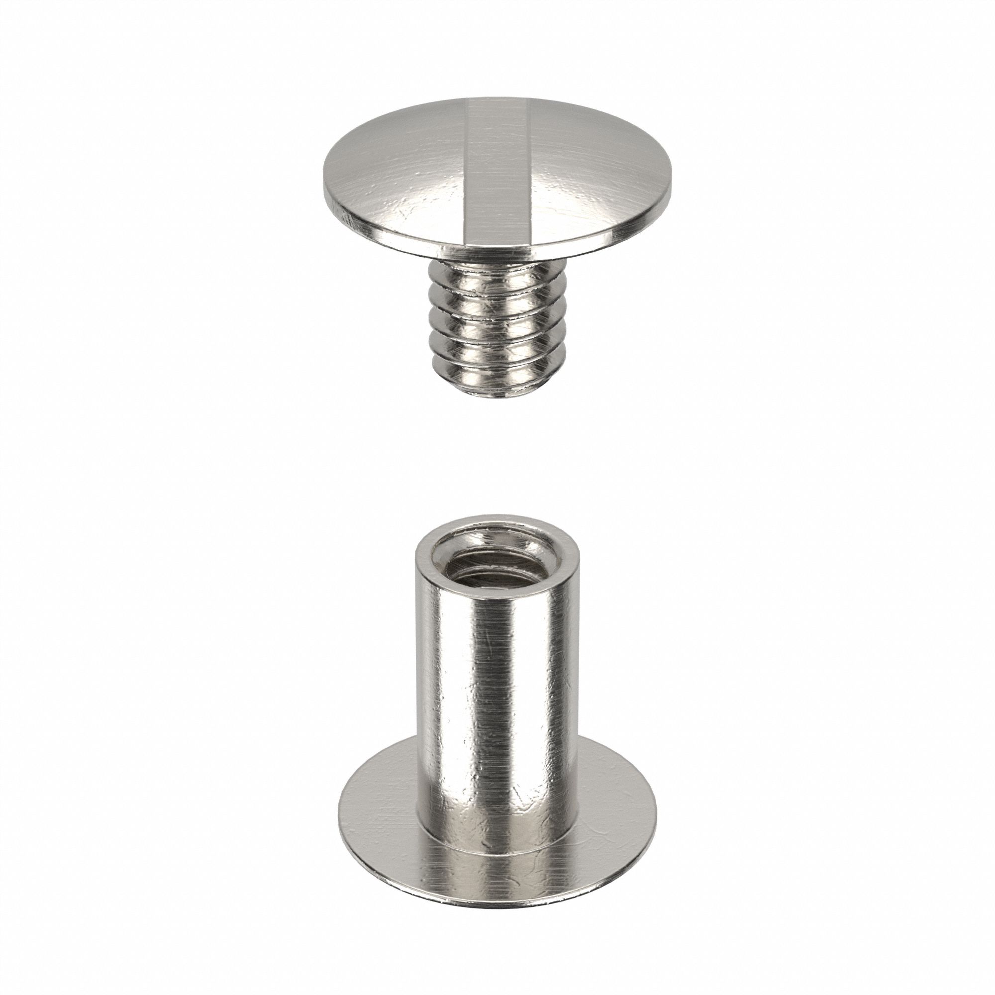 Binding Post Assembly: #8-32 Thread Size, 13/64 in Brl Dia, 3/8 in Brl Lg, Aluminum, Plain, 50 PK