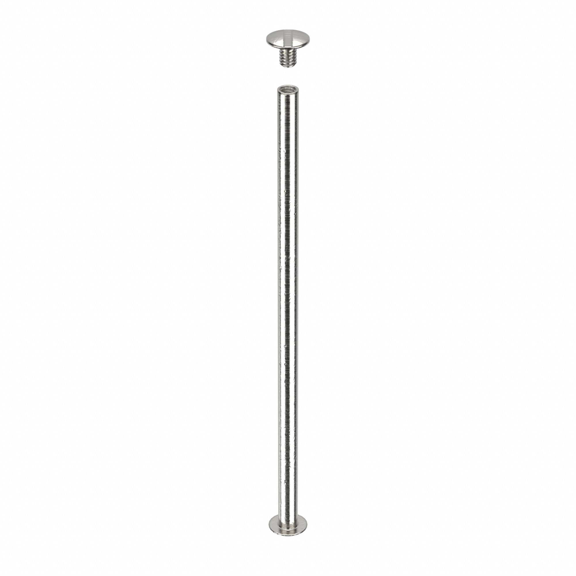 Binding Post Assembly: #8-32 Thread Size, 13/64 in Brl Dia, 5 in Brl Lg, Aluminum, Plain, 5 PK