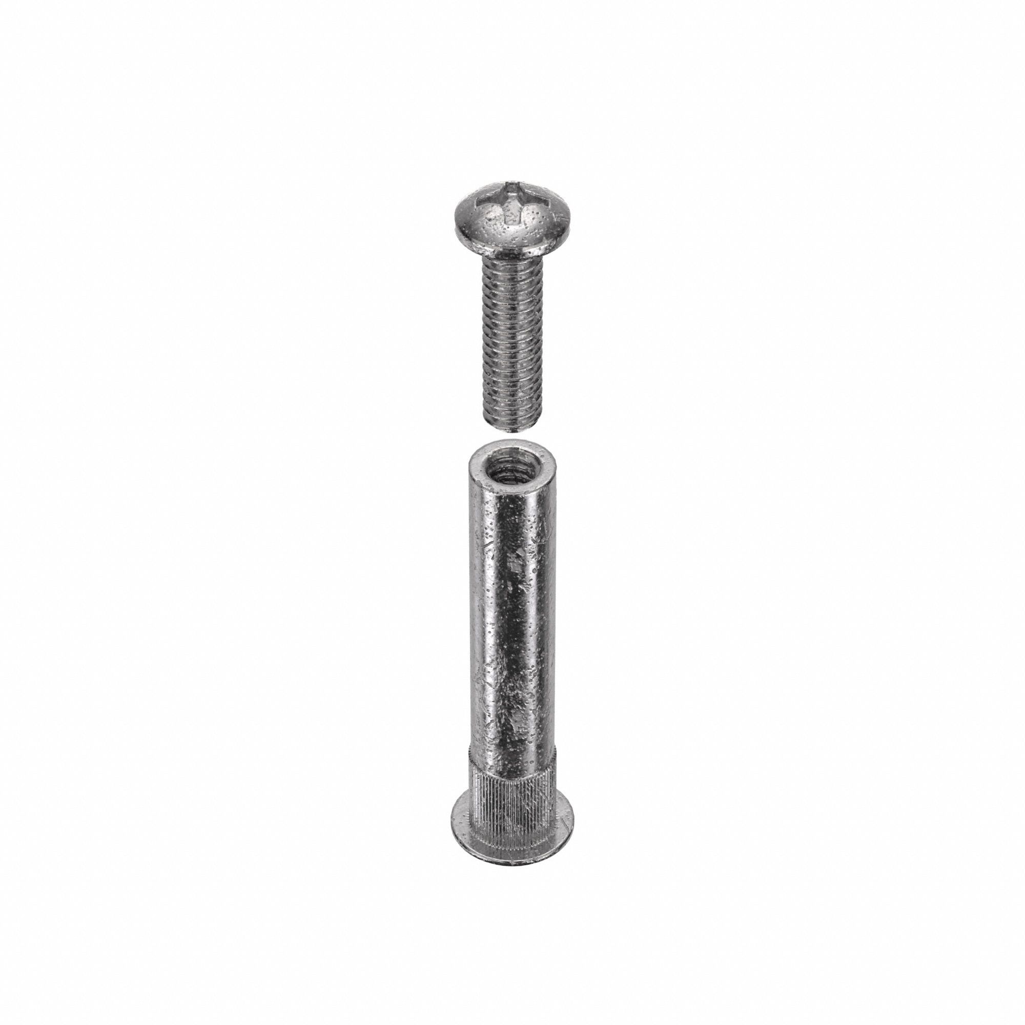 ARCHITECTURAL SEX BOLT, ¼"-20 THREAD, ⅜ IN BARREL DIA, 2 1/16 IN BARREL L, 18-8 STAINLESS STEEL