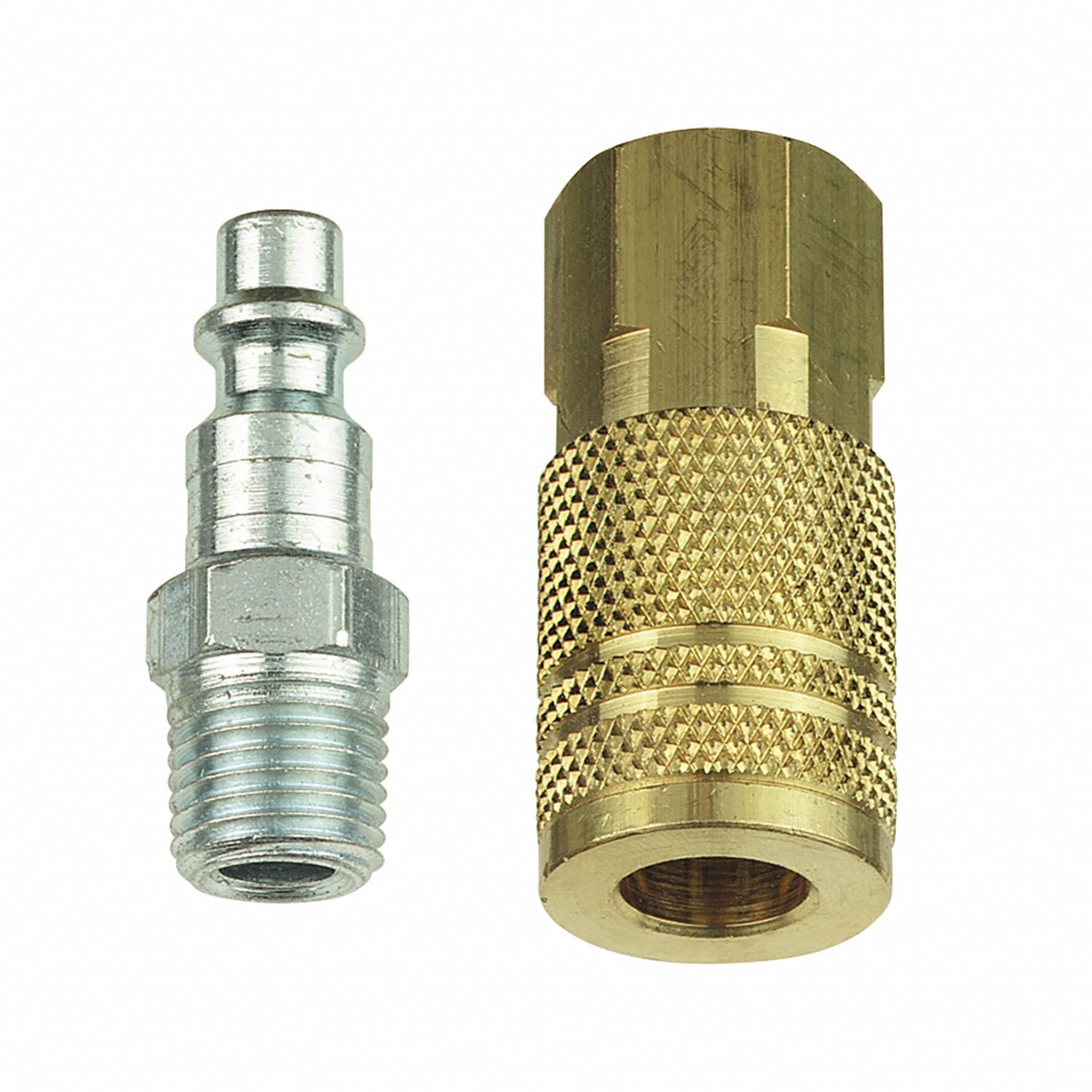 Quick Connect Hose Coupling Set: 1/4 in Coupling Size, 1/4 in Hose Fitting Size, Sleeve