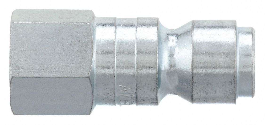 Quick Connect Hose Coupling: 3/8 in Body Size, 1/4 in Hose Fitting Size, 1/4" -18 Thread Size