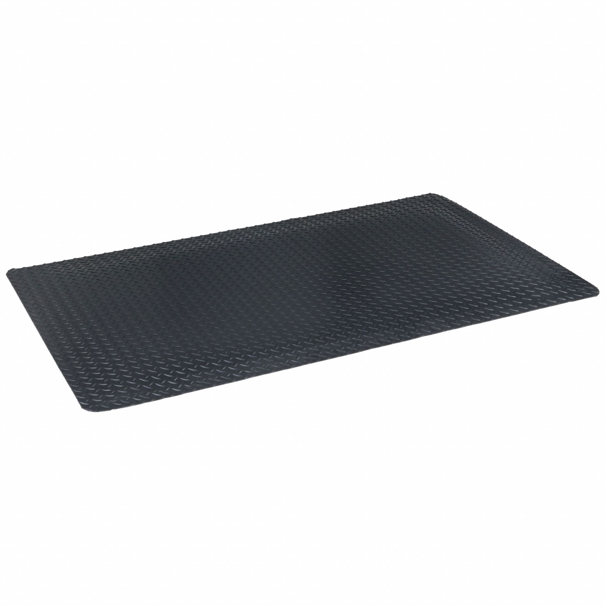 ANTIFATIGUE MAT, DIAMOND PLATE, 2 X 3 FT, &frac34; IN THICK, BLACK, VINYL/PVC FOAM, BEVELED