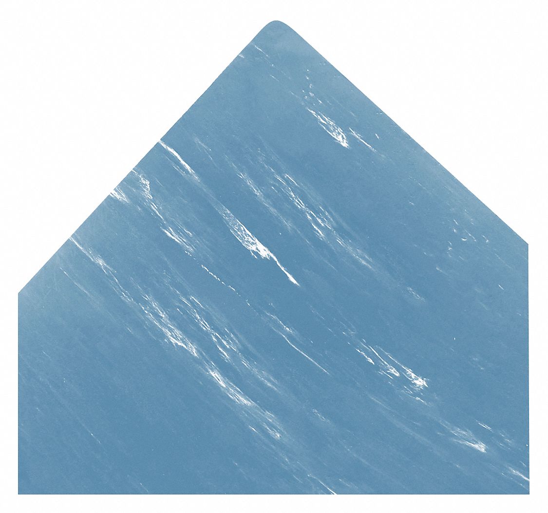 NOTRAX Antifatigue Mat Marble, 2 ft x 3 ft, 1/2 in Thick, Blue, Vinyl
