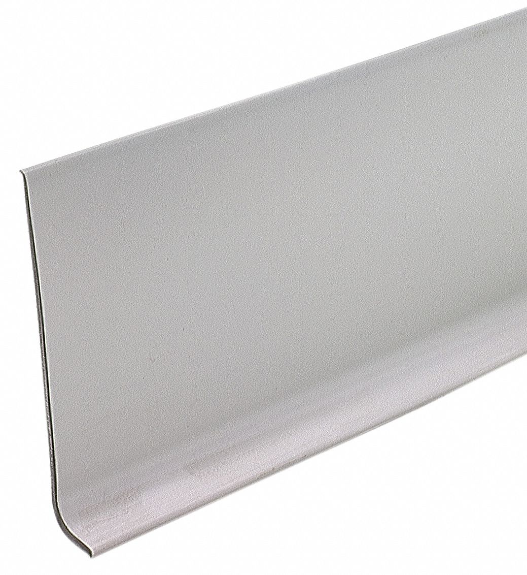 GRAINGER APPROVED 48 in x 4 in PVC Vinyl Wall Base Molding, Gray