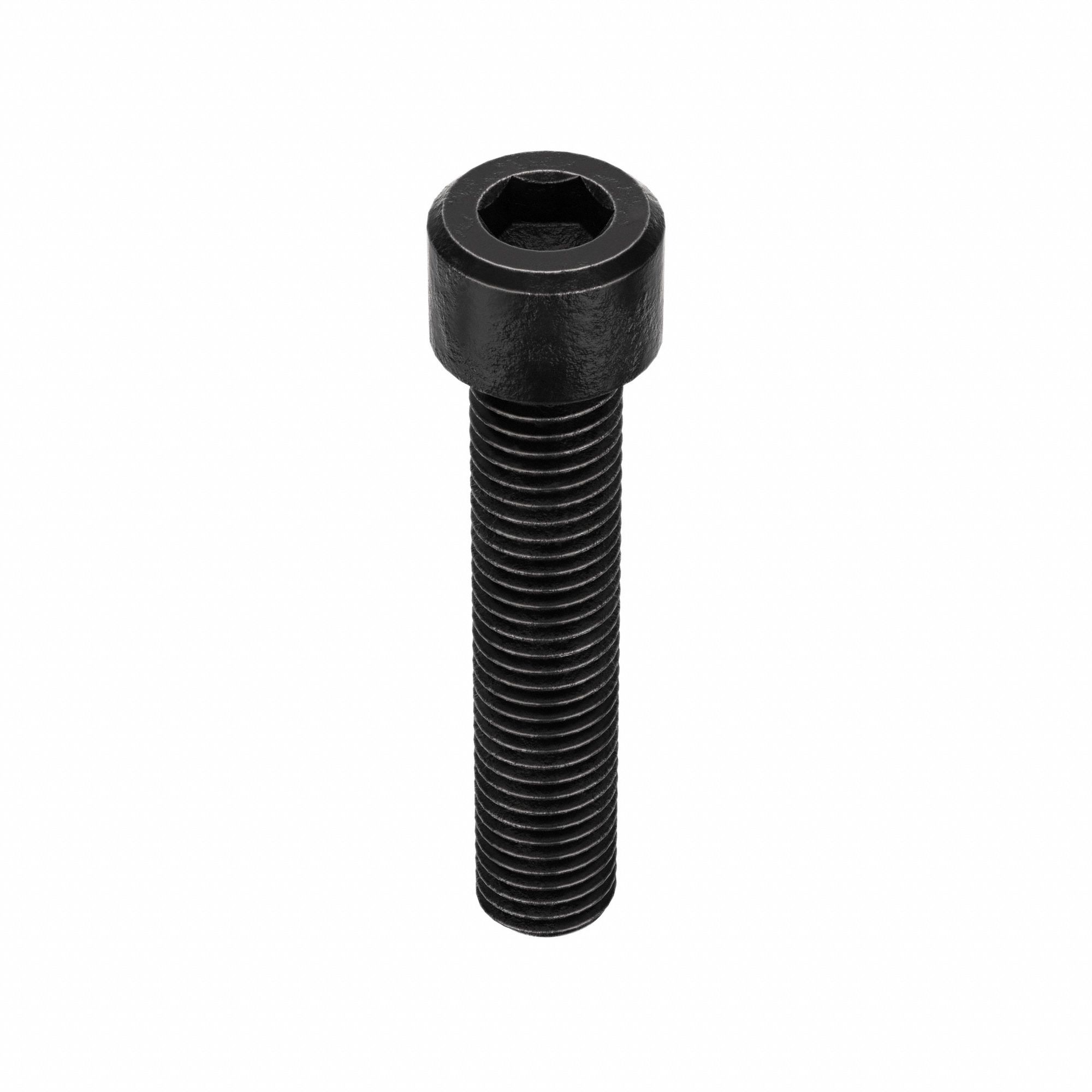 Socket Head Cap Screw: 1/4"-28 Thread Size, 1 1/4 in Lg, Std, Black Oxide, Alloy Steel, 100 PK