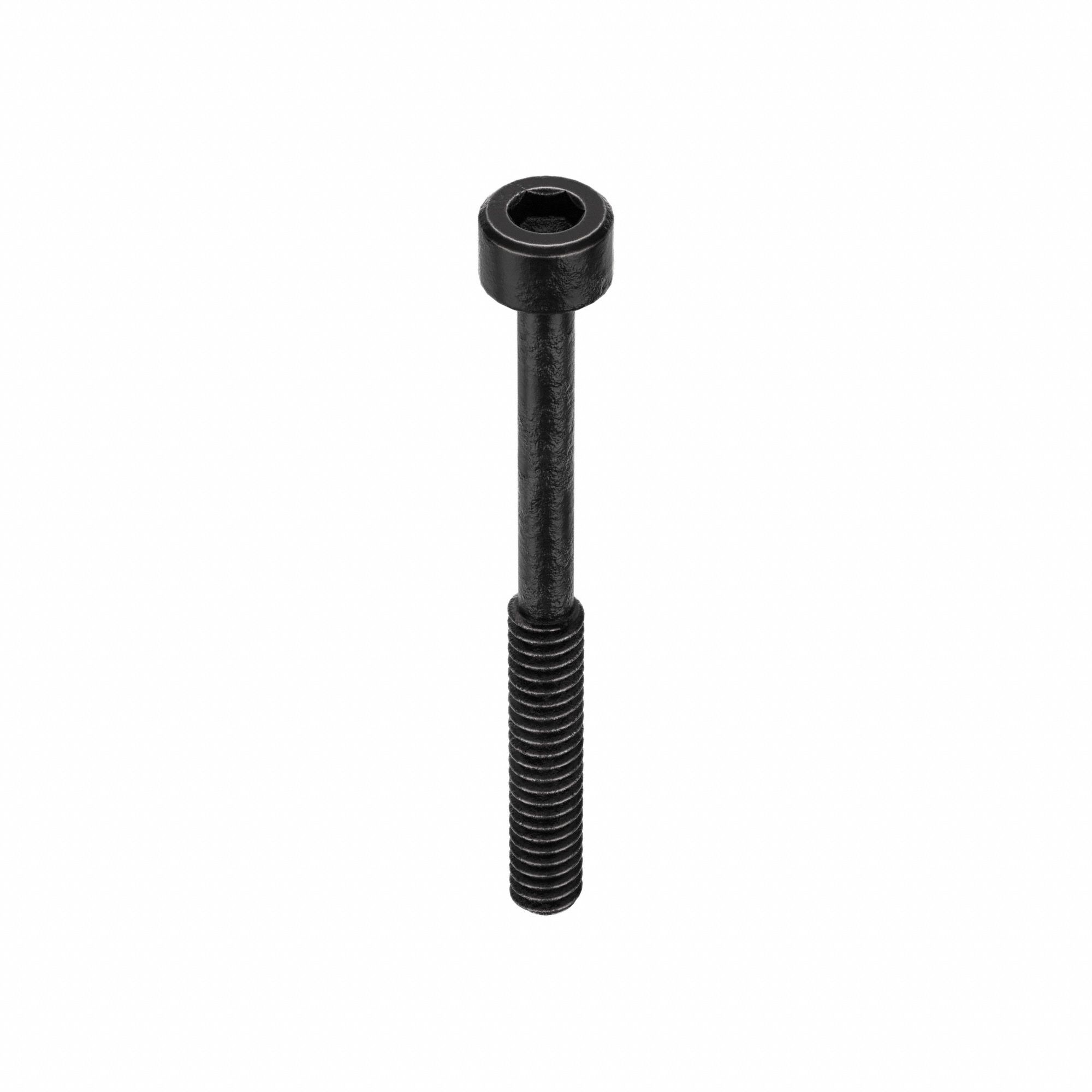 SOCKET HEAD CAP SCREW, #10-24 THREAD, 2 IN L, STANDARD, BLACK OXIDE, ALLOY STEEL, 100 PK