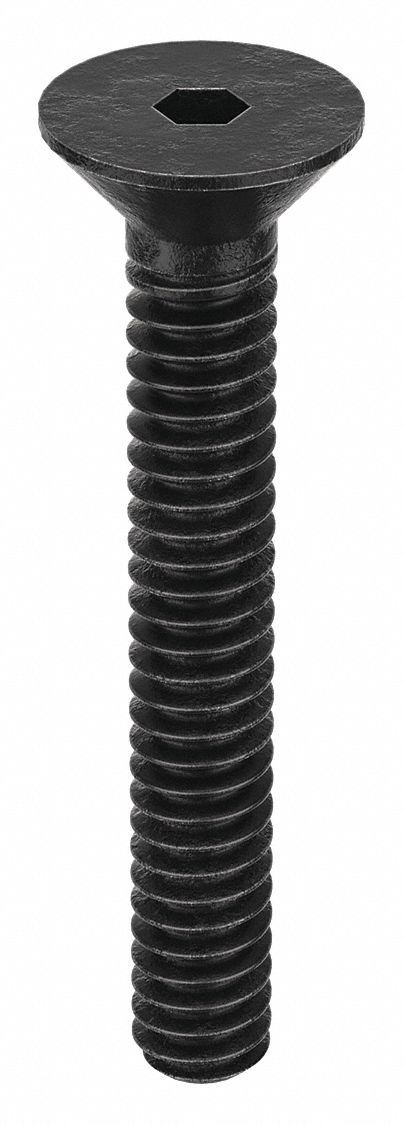 Socket Flat Head Screw: #4-40 Thread Size, 3/4 in Lg, Flat, Black Oxide, Alloy Steel, 100 PK