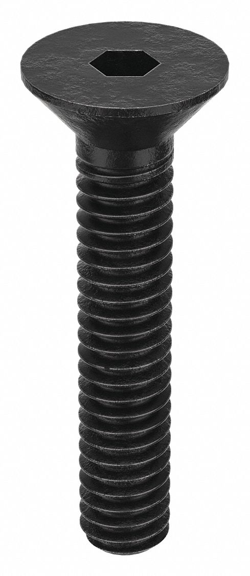 Socket Flat Head Screw: #5-40 Thread Size, 5/8 in Lg, Flat, Black Oxide, Alloy Steel, 100 PK