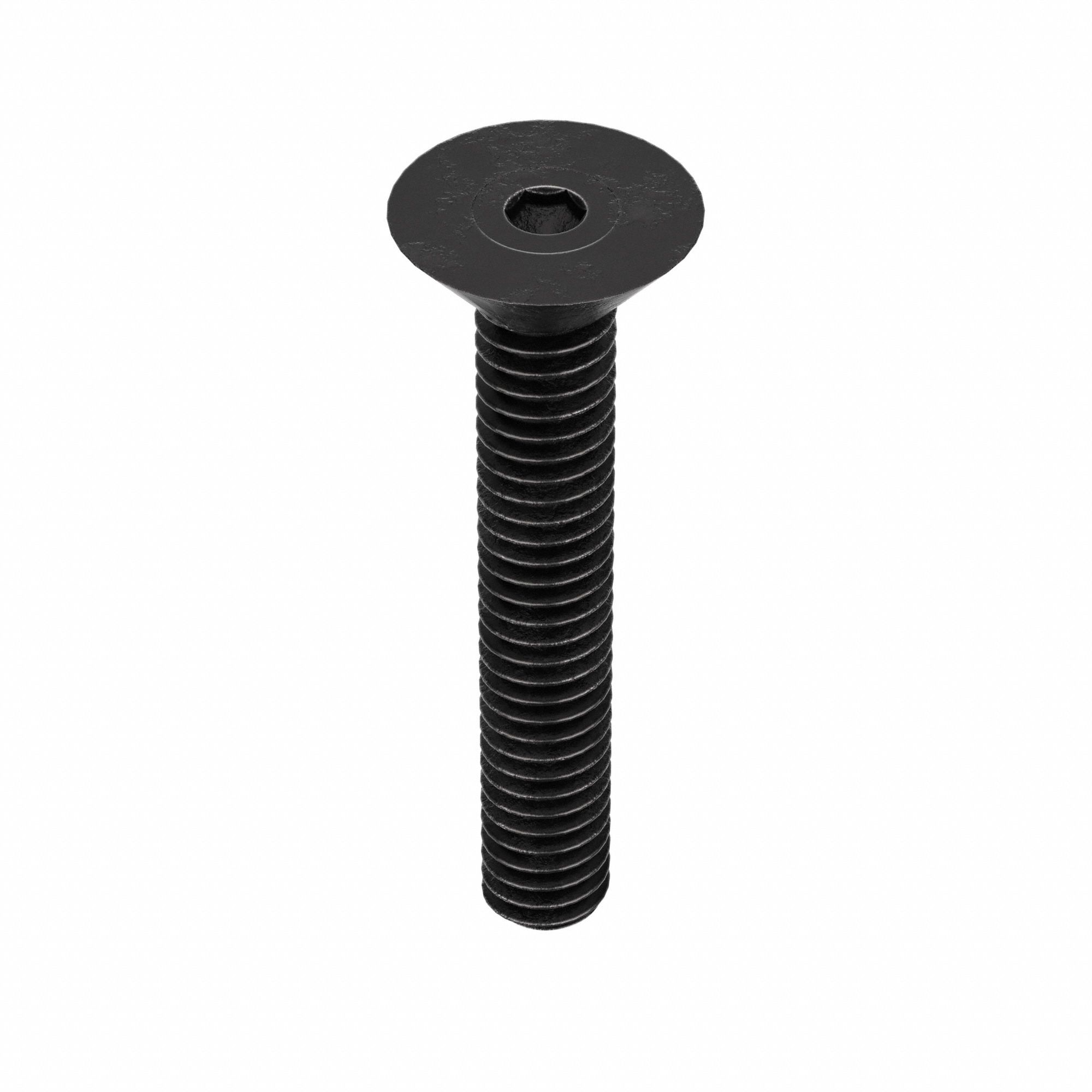 SOCKET FLAT HEAD SCREW, #8-32 THREAD, 1 IN L, FLAT, BLACK OXIDE, ALLOY STEEL, 100 PK