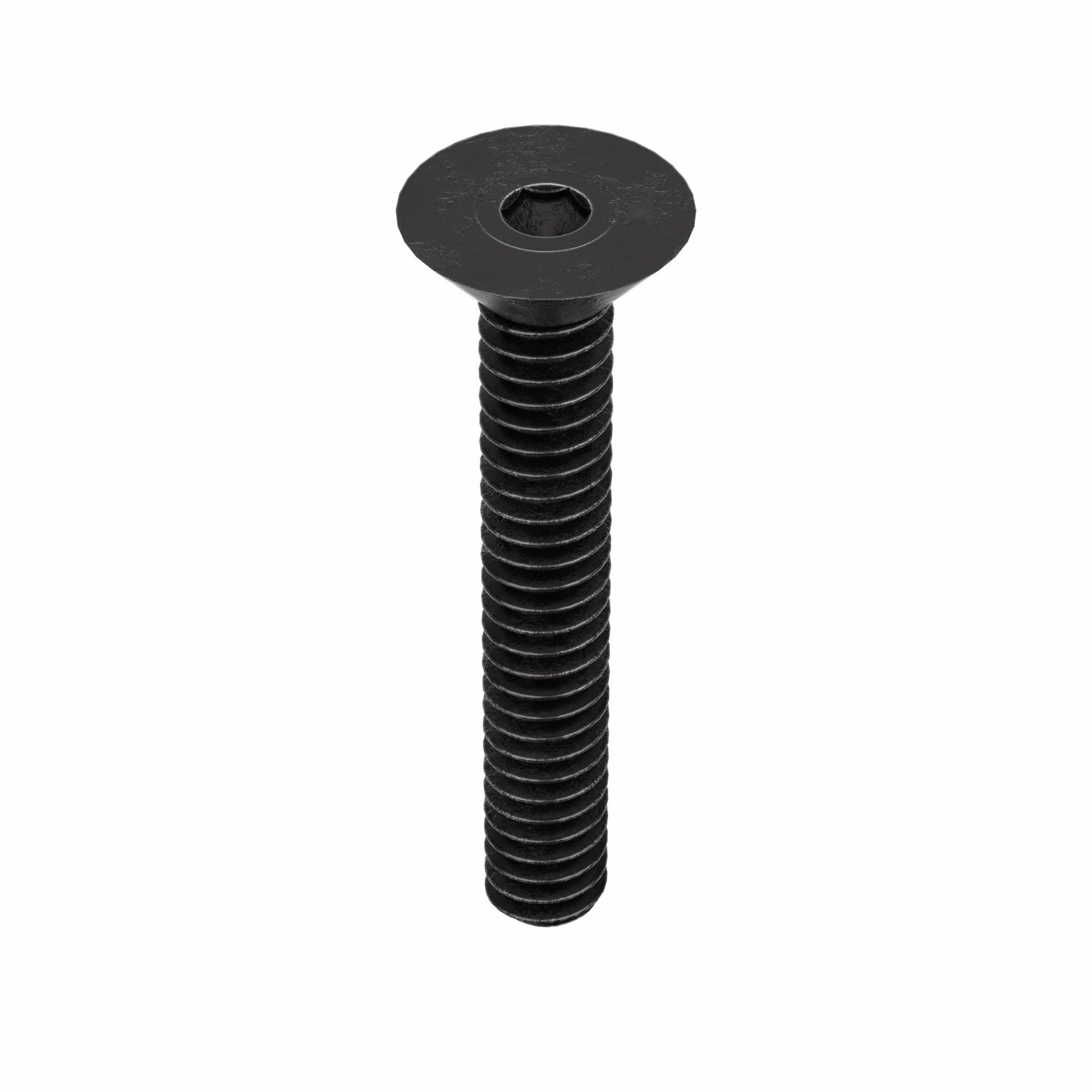 SOCKET FLAT HEAD SCREW, #10-24 THREAD, 1¼ IN L, FLAT, BLACK OXIDE, ALLOY STEEL, 100 PK