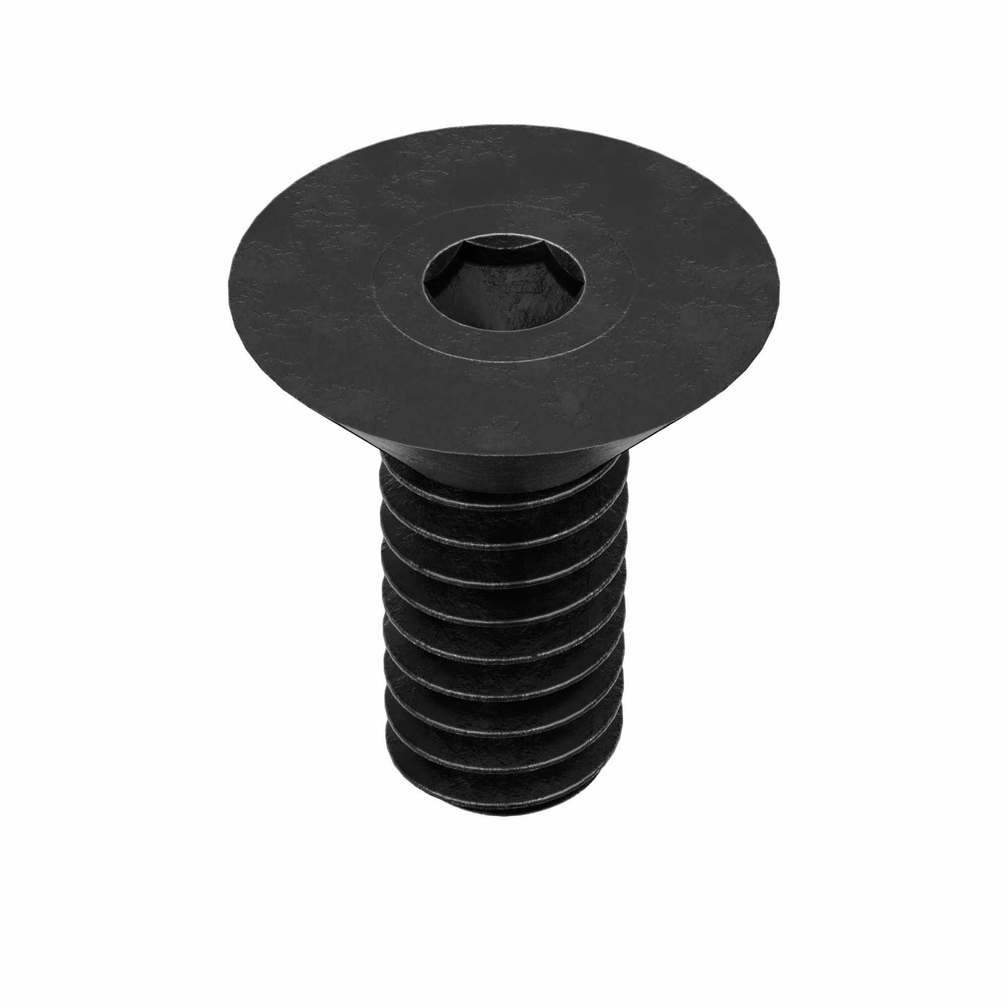 SOCKET FLAT HEAD SCREW, ¼"-20 THREAD, ⅜ IN L, FLAT, BLACK OXIDE, ALLOY STEEL, 100 PK