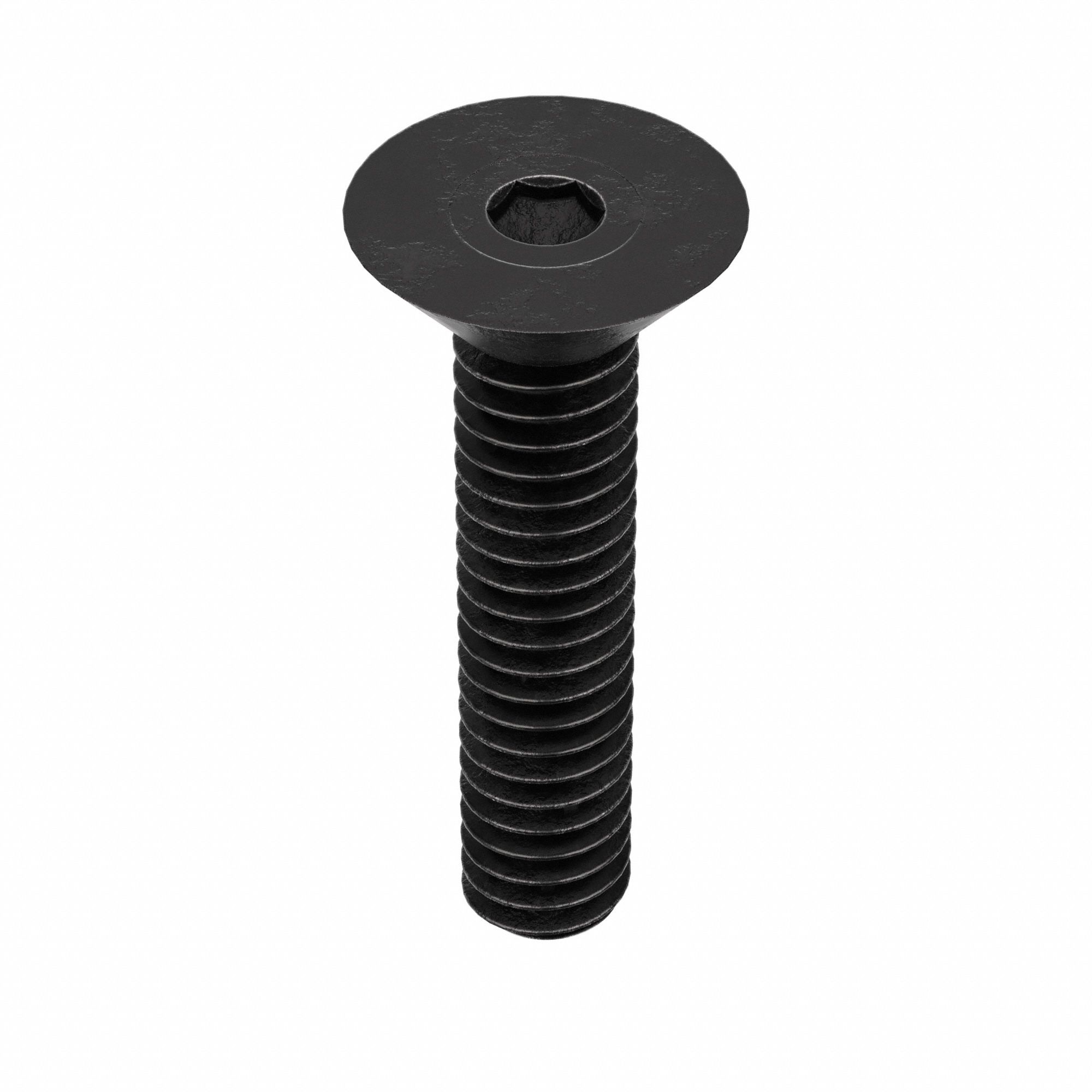 Socket Flat Head Screw: 1/4"-20 Thread Size, 1 in Lg, Flat, Black Oxide, Alloy Steel, 100 PK