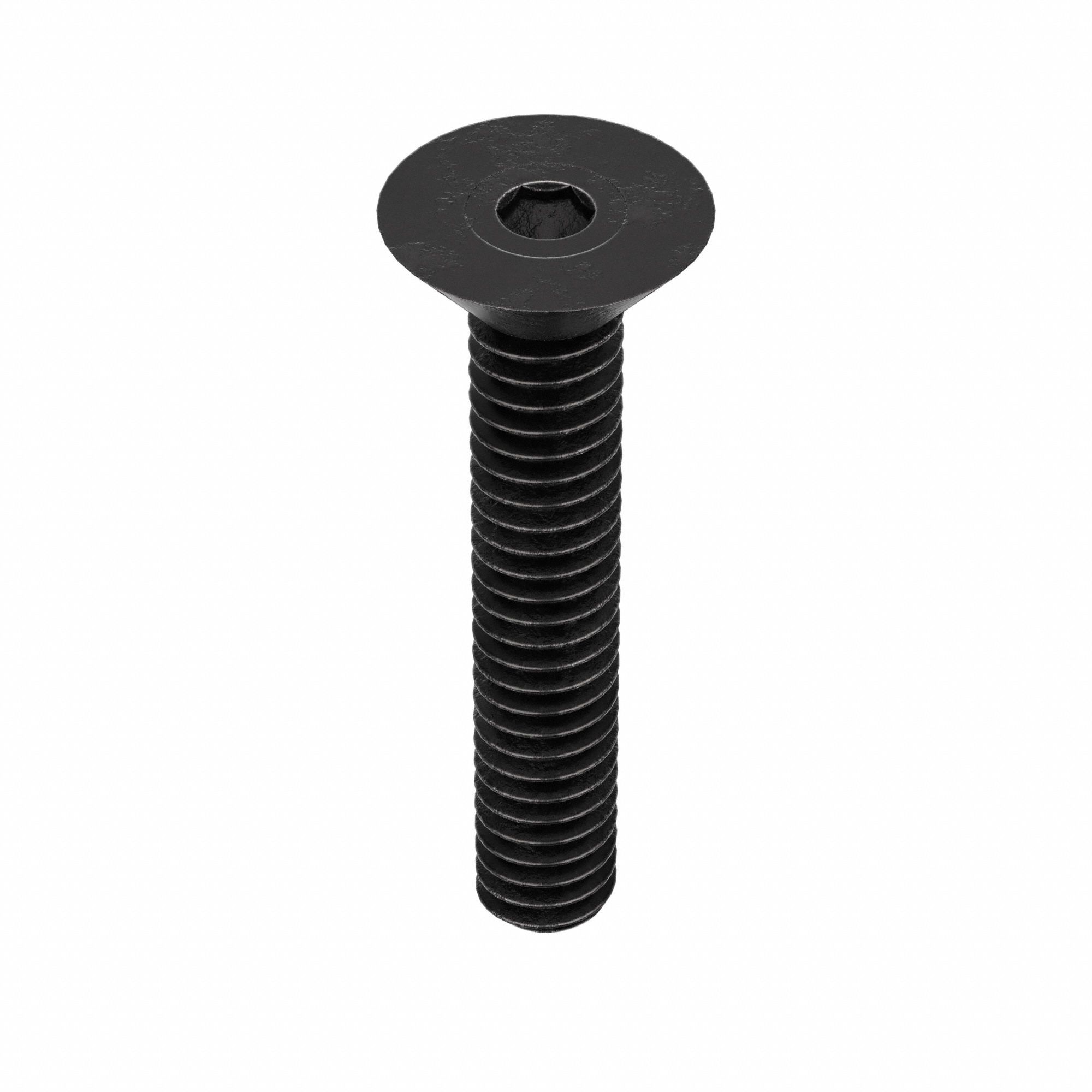 SOCKET FLAT HEAD SCREW, ¼"-20 THREAD, 1¼ IN L, FLAT, BLACK OXIDE, ALLOY STEEL, 100 PK