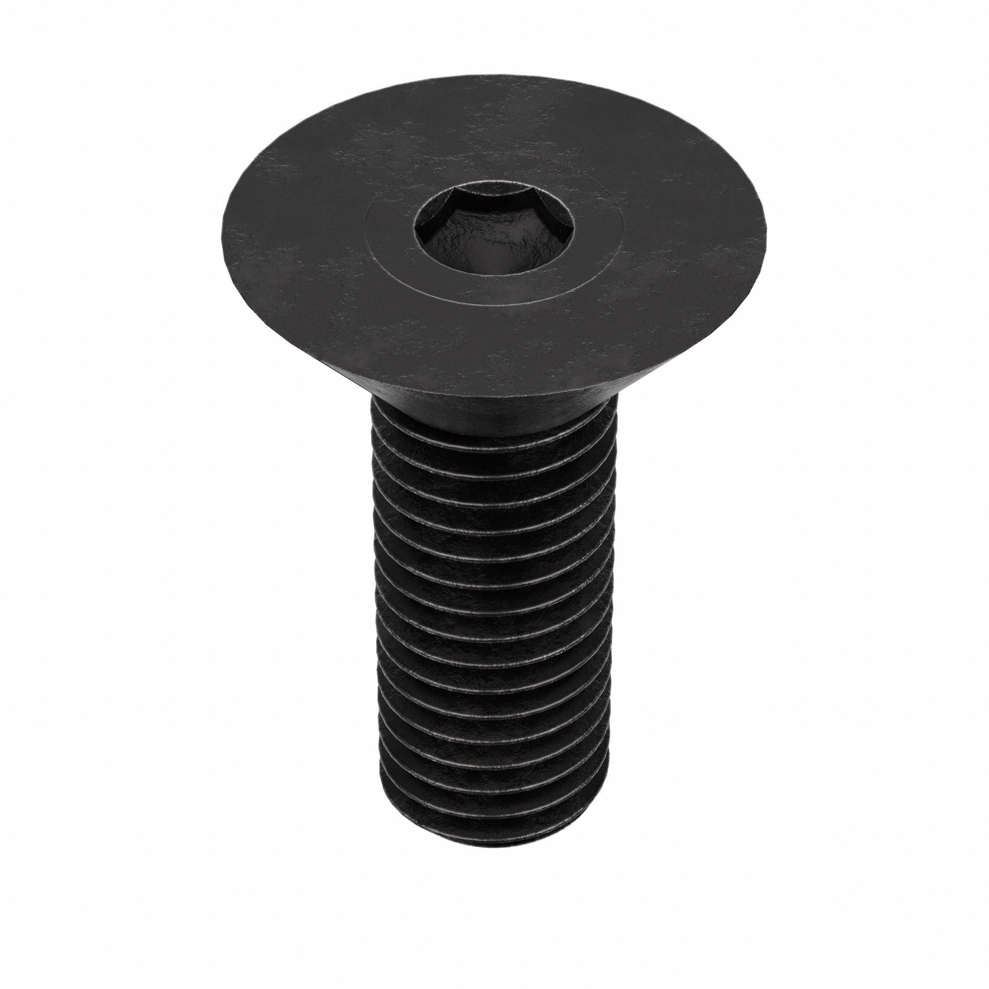 Socket Flat Head Screw: 1/4"-28 Thread Size, 1/2 in Lg, Flat, Black Oxide, Alloy Steel, 100 PK