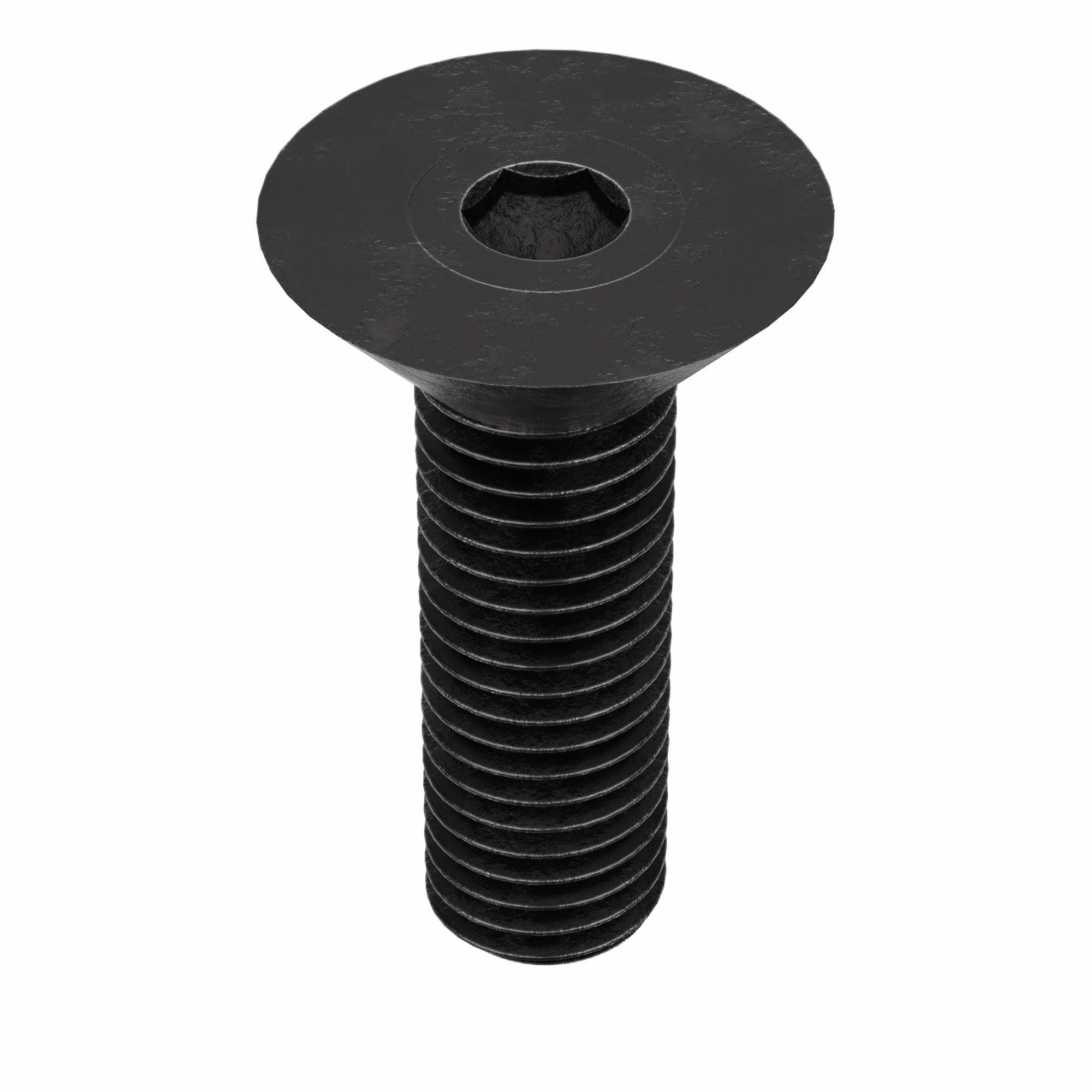 SOCKET FLAT HEAD SCREW, ¼"-28 THREAD, ⅝ IN L, FLAT, BLACK OXIDE, ALLOY STEEL, 100 PK