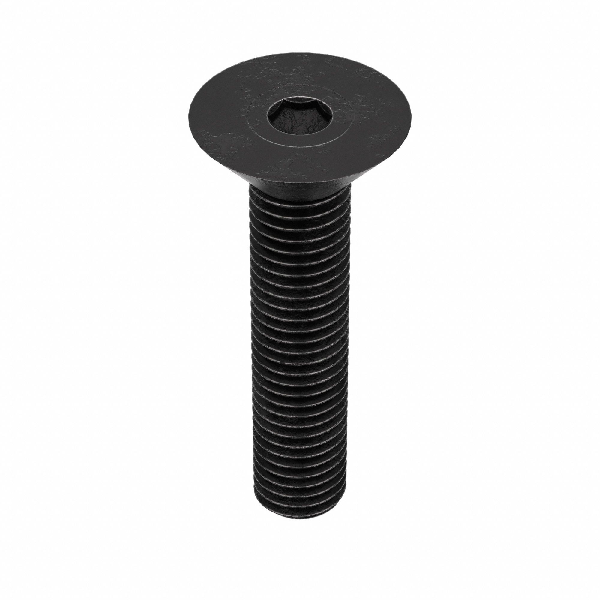 Socket Flat Head Screw: 1/4"-28 Thread Size, 1 in Lg, Flat, Black Oxide, Alloy Steel, 100 PK