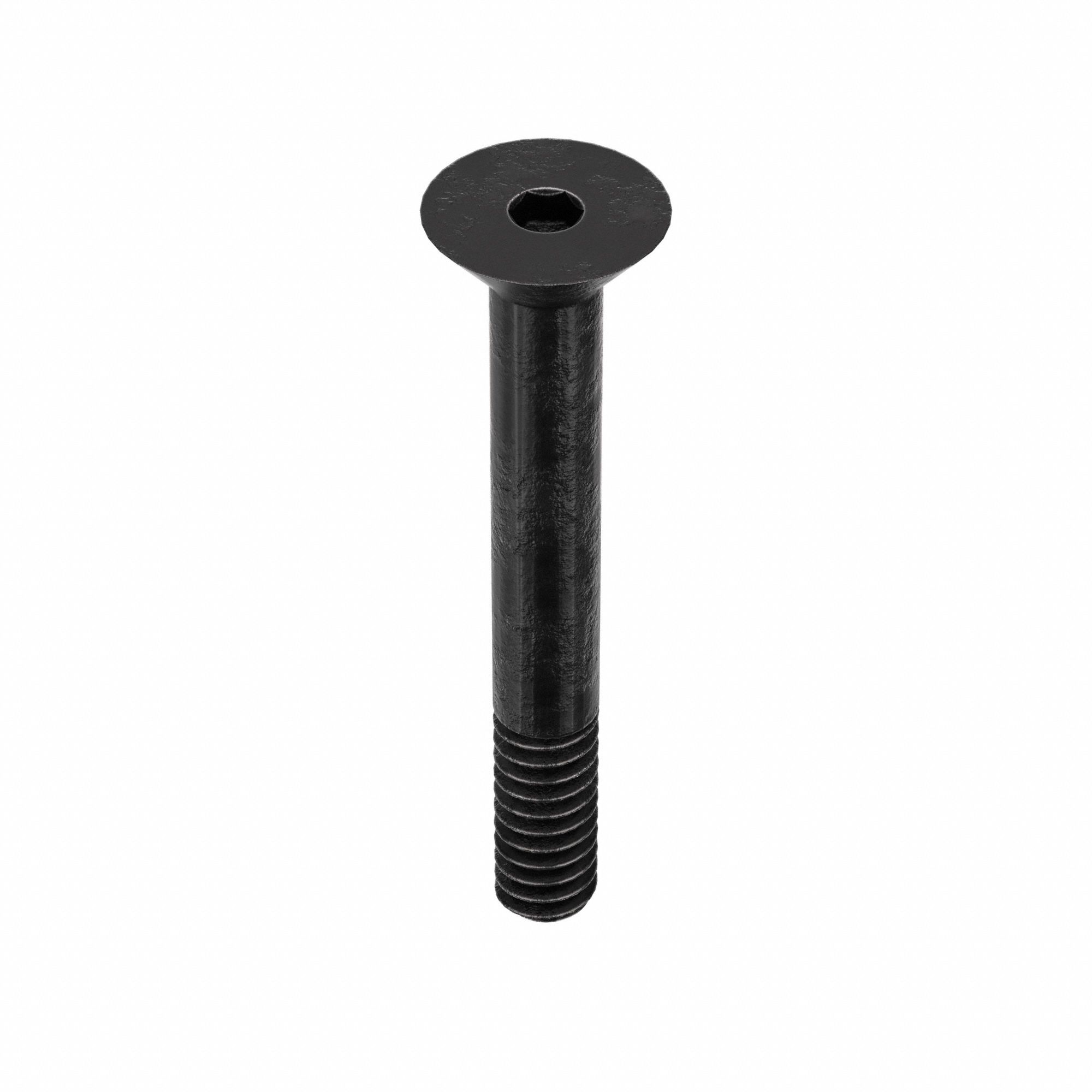 SOCKET FLAT HEAD SCREW, #10-24 THREAD, 1½ IN L, FLAT, BLACK OXIDE, ALLOY STEEL, 100 PK